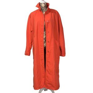 VTG Jones New York Trench Rain Coat Single Breast Salmon Women SZ 8 USA
